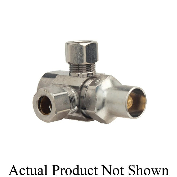 Multi Turn Dual Stop, Loose Key, 1/2 x 3/8 x 3/8 in, FNPT x Comp x Comp, Chrome