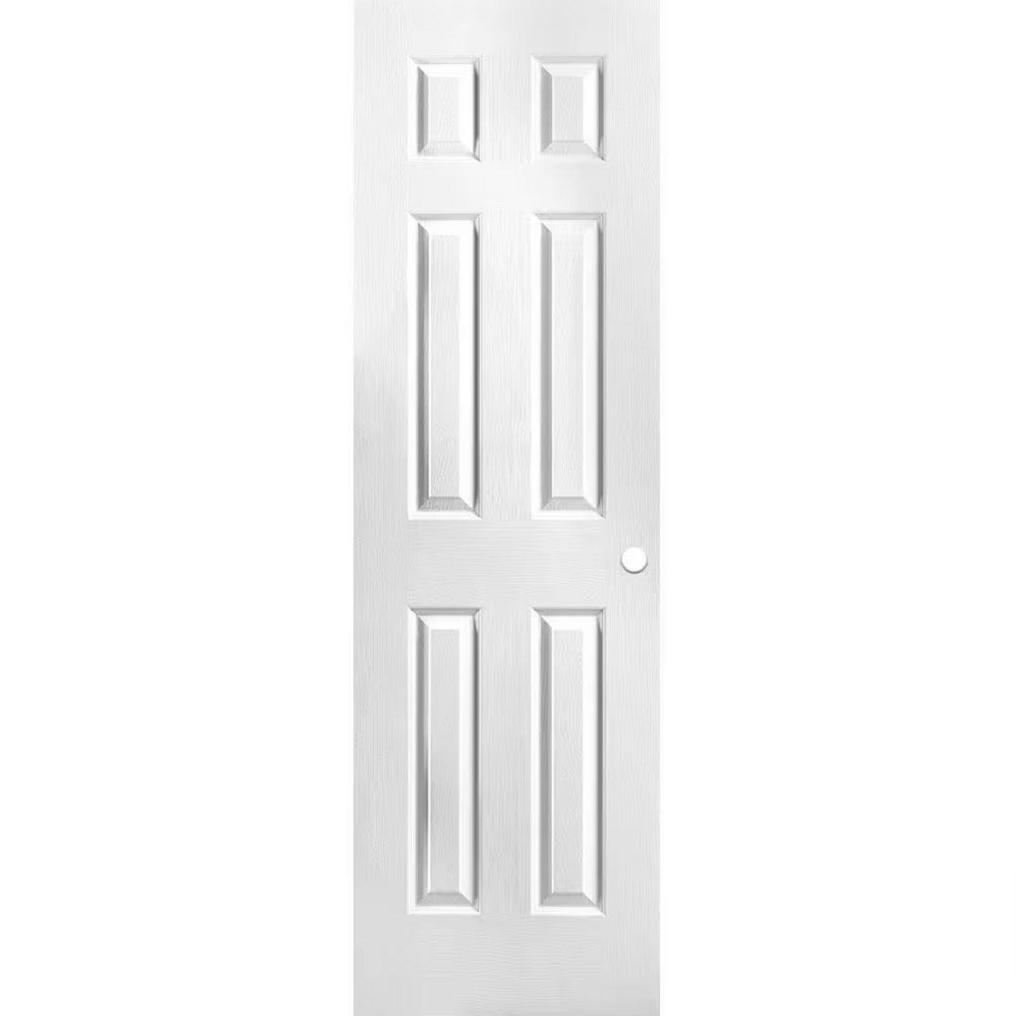 24 in. x 80 in. 6 Panel Primed Textured Hollow Core Composite Interior Door Slab with Bore