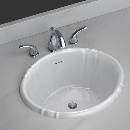 Richardson 17-5/8" Oval Vitreous China Drop In Bathroom Sink with Overflow