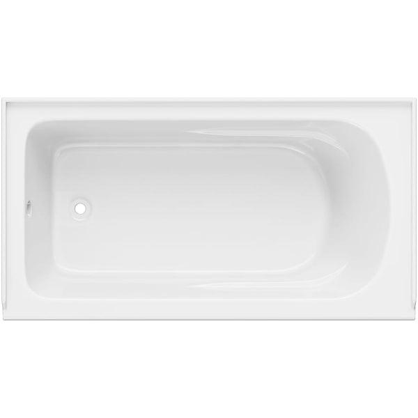 Hillsboro 60" x 36" Three Wall Alcove Acrylic Soaking Tub with Left Drain and Overflow