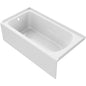 Hillsboro 60" x 36" Three Wall Alcove Acrylic Soaking Tub with Left Drain and Overflow