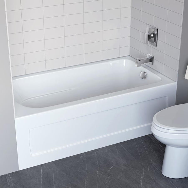 Hillsboro 60" Three Wall Alcove Acrylic Soaking Tub with Right Drain