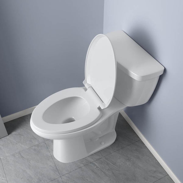 Elongated Closed-Front Toilet Seat with Quick Release and Easy Clean