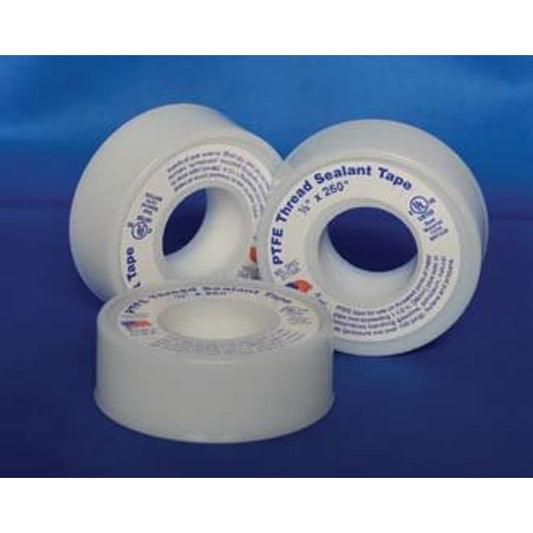 Medium Density Teflon Tape, 1/2 in W, 1296 in L, White