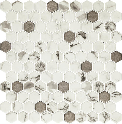 Uptown Glass Posh Bubbly Hexagon 1X1 Mixed