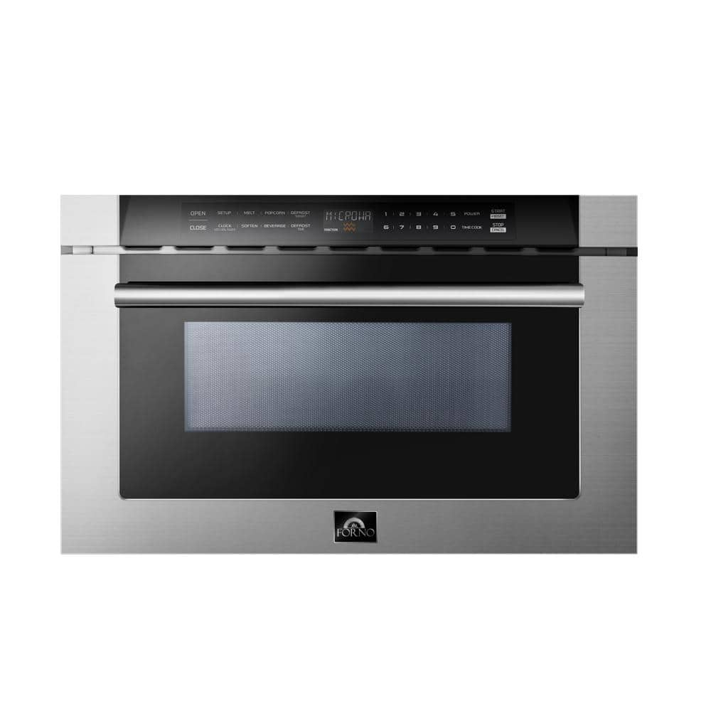 25.2 in. Width 1.2 cu.ft. Stainless Steel and Black 1500-Watt Built in Microwave Drawer