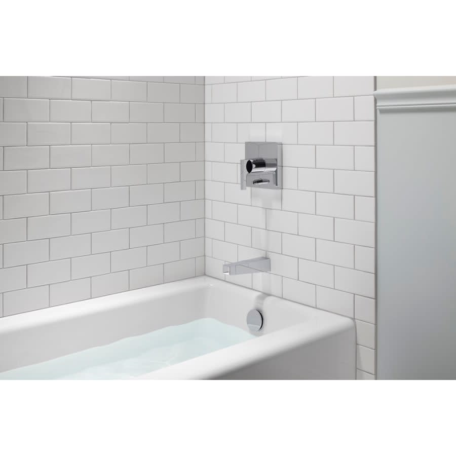 Bellwether Bath Tub 60" L x 30 1/4" W Cast Iron Soaking for Three Wall Alcove Installations with Integral Apron and Right Drain