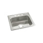 Middleton® Single Bowl Kitchen Sink, Top Mount, 25 x 22 in, 8 in Bowl Depth, 3-Hole, 20 ga Luster Steel, Stainless