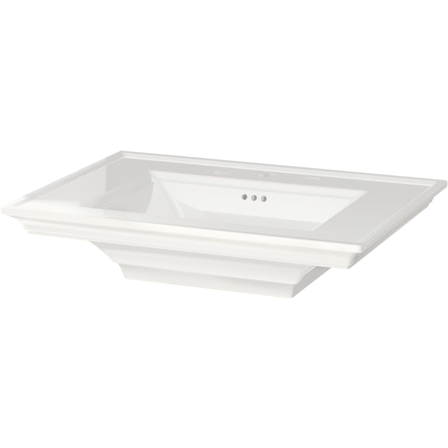 Town Square S 30" Rectangular Fireclay Pedestal Bathroom Sink with Overflow and 3 Faucets Holes at 8" Centers - Sink Only