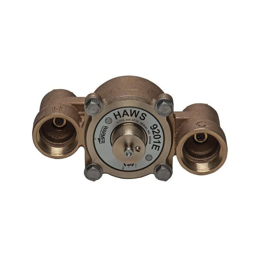 AXION® Emergency Tempering Thermostatic Mixing Valve, 1-1/4 in Inlet, 7-5/8 in L, Brass