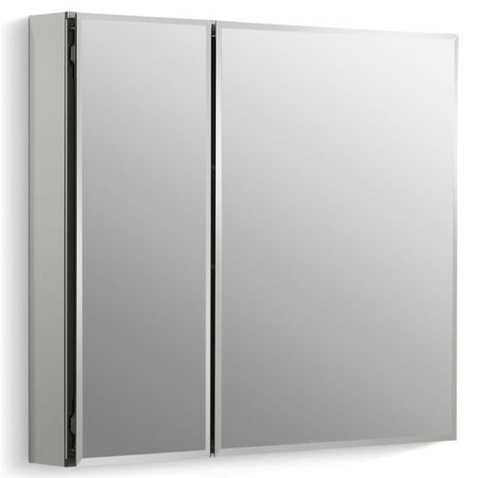 30" x 26" Double Door Reversible Hinge Frameless Mirrored Medicine Cabinet