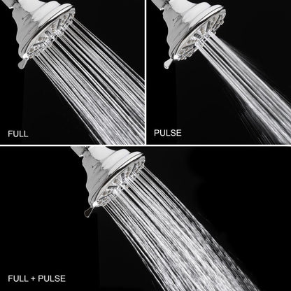 3-Spray Patterns 3.5 in. Single Wall Mount Fixed Shower Head in Chrome