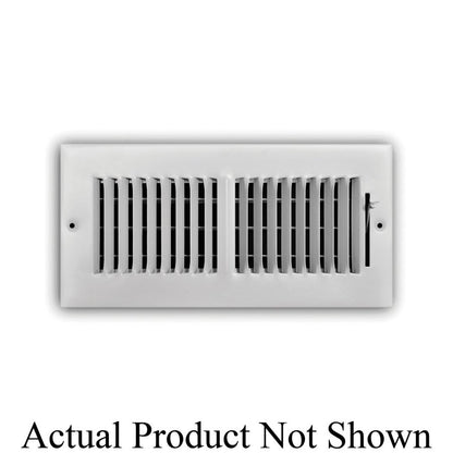 2-Way Down Face Supply Register, 14 x 4 in, 1/2 in Spacing, Multi Shutter Damper, Steel, White