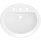 Rockaway 19" Oval Vitreous China Drop In Bathroom Sink with Overflow and 3 Faucet Holes at 8" Centers