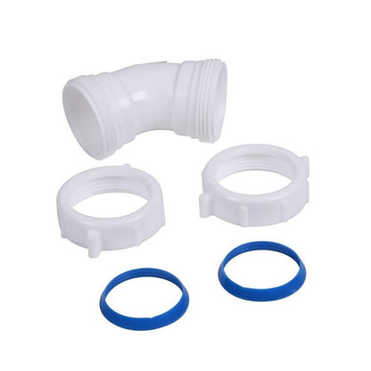 45 deg Tubular Elbow, 1-1/2 in, White