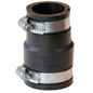 Transition Coupling, 1-1/2 x 1-1/4 in, Cast Iron/Plastic x Cast Iron/Plastic, Flexible PVC