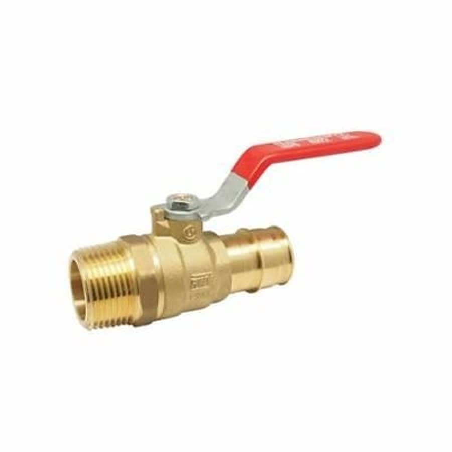 1-Piece Ball Valve, 3/4 in, Expansion PEX x MNPT, Standard Port, Plated Brass Ball, Brass