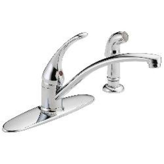 Foundations® Kitchen Faucet, Deck Mount, ADA, 1 Lever Handle, 4-Hole, Chrome