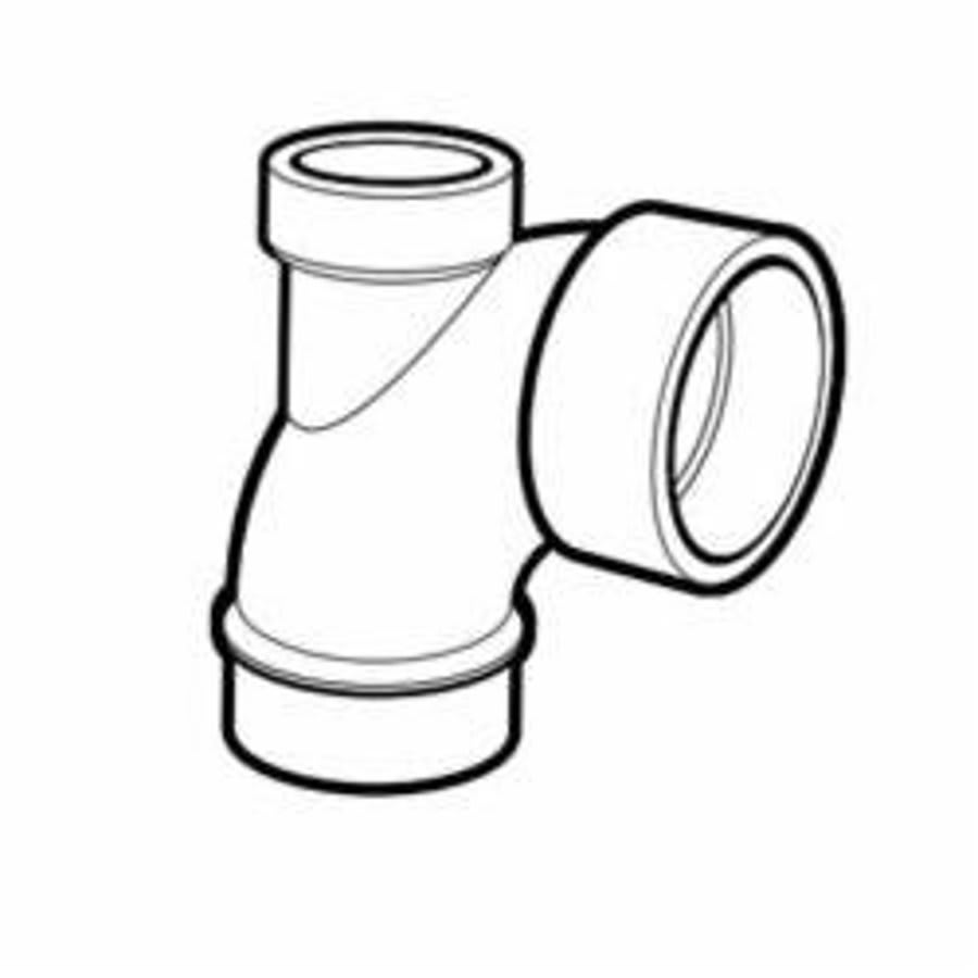 DWV Street Lowheel 90 deg Elbow, 3 x 3 x 2 in, Spigot x Hub, ABS