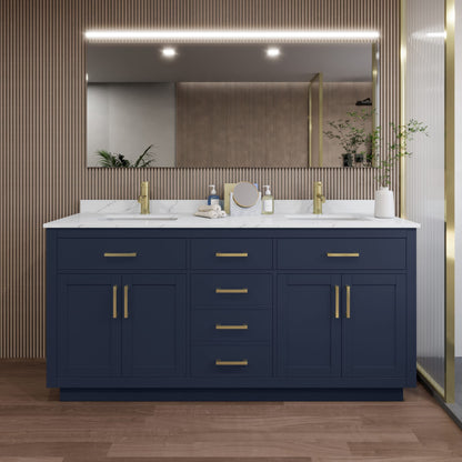 Beckett Double Bathroom Vanity with Toe Kick - 72W x 35H x 22D