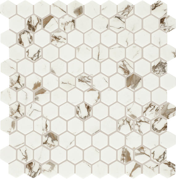 Uptown Glass Posh Sparkler Hexagon 1X1 Matte