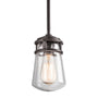 Lyndon Single Light 5" Wide Mini Outdoor Pendant with Seedy Glass Shade