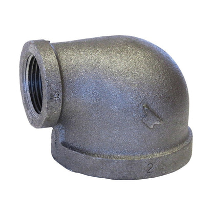 90 deg Elbow, 2 x 1-1/2 in, FNPT, 150 lb, Malleable Iron, Galvanized