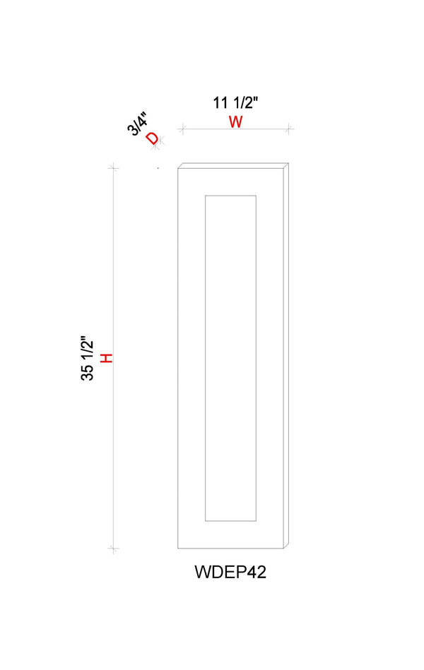 Wall Decorative End Panel - 11 1/2"W * 41- 1/2"H * 3/4"D