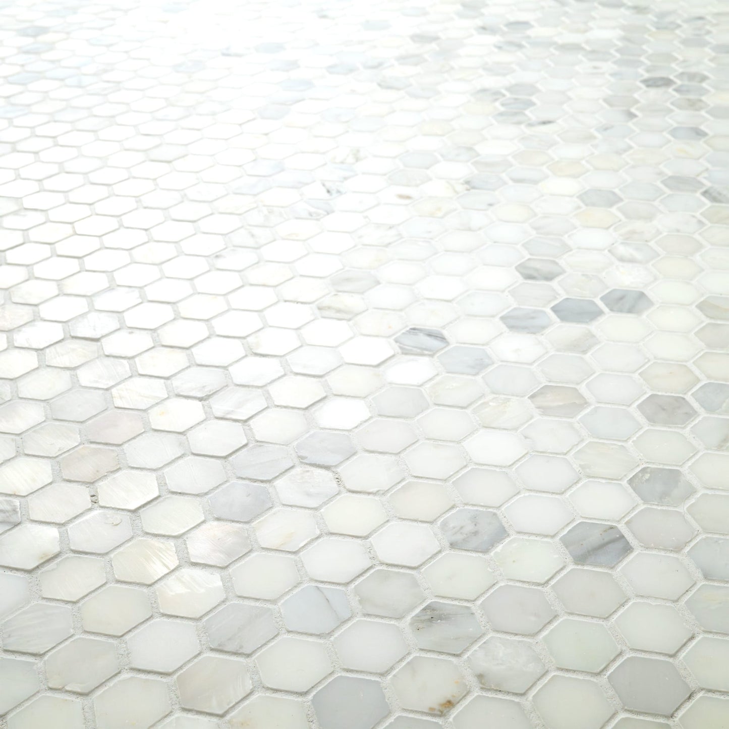 Arabescato Carrara 1" Hexagon Mosaic Tile