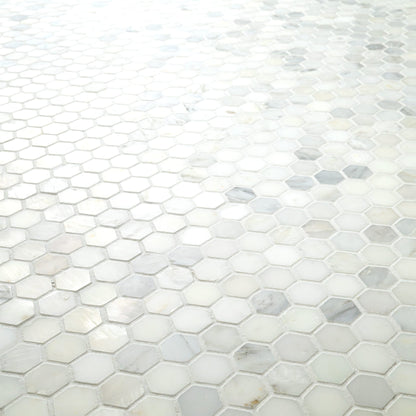 Arabescato Carrara 1" Hexagon Mosaic Tile