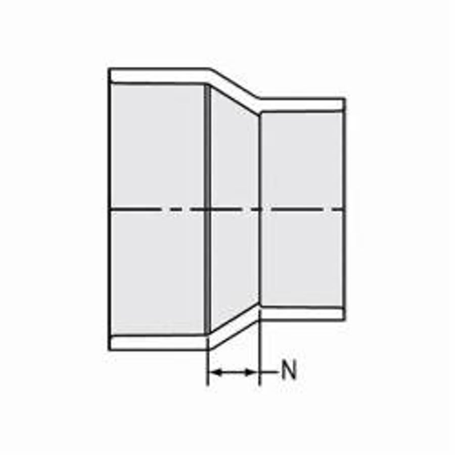 Reducer Coupling, 4 x 2 in, Hub, DWV, PVC