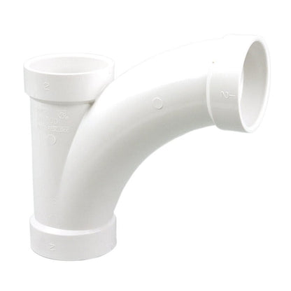 Combination Wye and 45 deg Elbow, 2 x 1-1/2 x 1-1/2 in, Hub, DWV, PVC