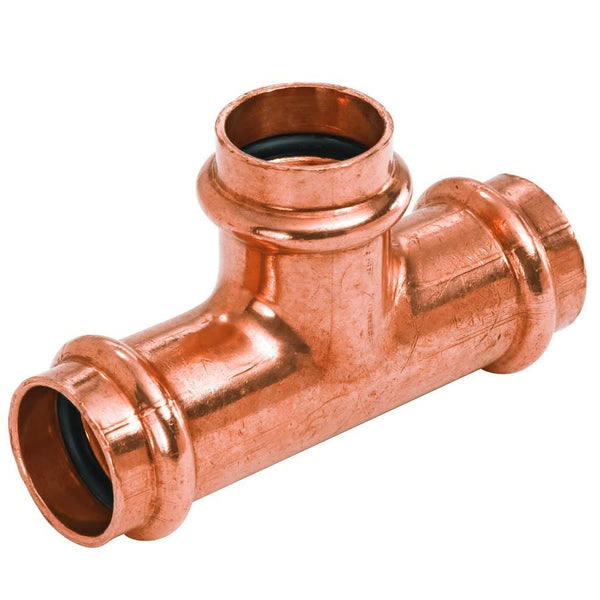 Tee, 2 x 1 in, Press, Copper