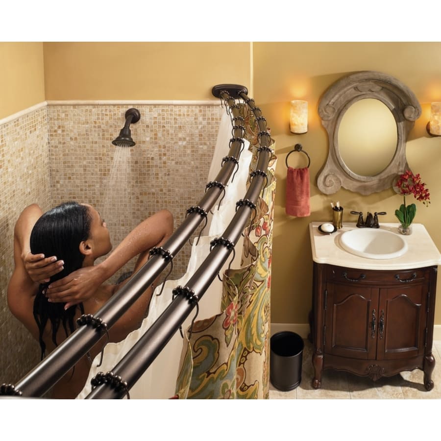 Double 57" - 60" Adjustable Curved Shower Rod