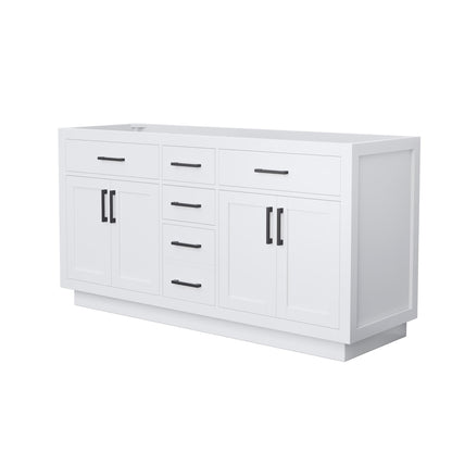Beckett Double Bathroom Vanity with Toe Kick - 65W x 34.25H x 21.5D
