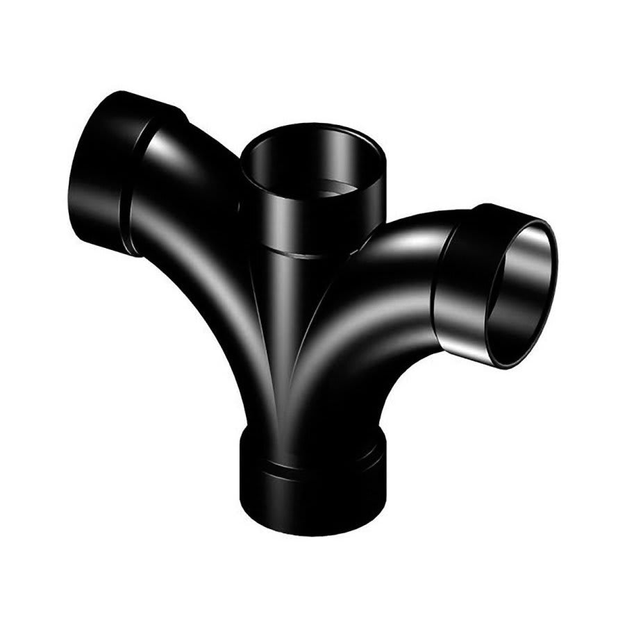 DWV Double Fixture Fitting, 3 in, Hub, ABS