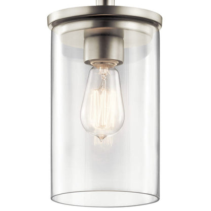 Crosby Single Light 6" Wide Mini Pendant with Clear Glass Shade