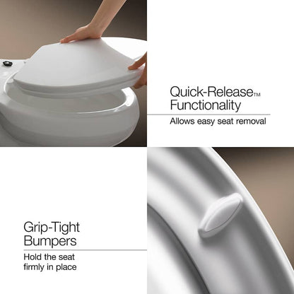 Brevia Q2 Round Closed-Front Toilet Seat with Quick-Release and Quick-Attach Hinges