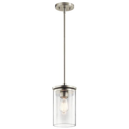 Crosby Single Light 6" Wide Mini Pendant with Clear Glass Shade