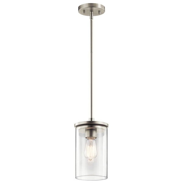 Crosby Single Light 6" Wide Mini Pendant with Clear Glass Shade