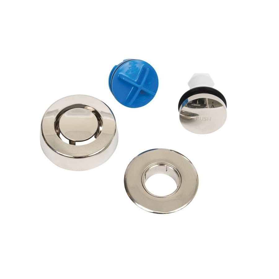 Bath Drain Trim Kit, Toe Touch, Brushed Nickel