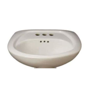 Lisbon Valley 20-1/4" Oval Vitreous China Pedestal Bathroom Sink with Overflow and 3 Faucet Holes at 4" Centers