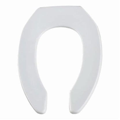 Toilet Seat, Elongated Bowl, Open Front, Less Cover, Plastic, White