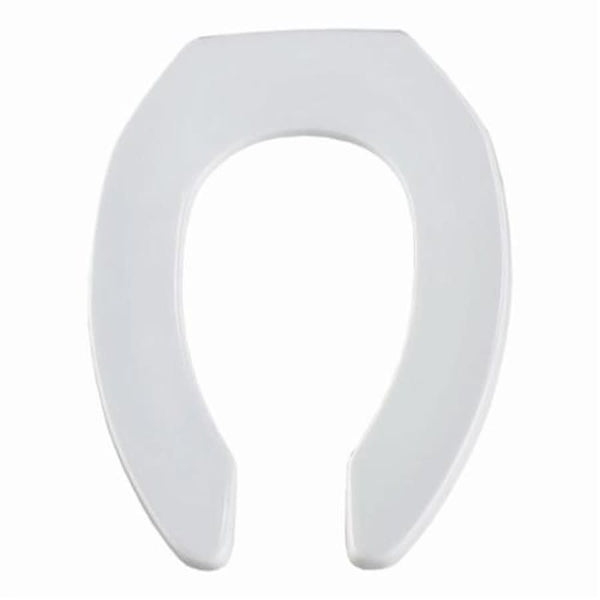 Toilet Seat, Elongated Bowl, Open Front, Less Cover, Plastic, White