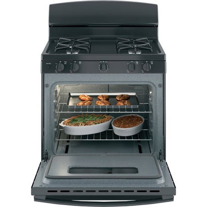 GE 30 in. 4.8 cu. ft. Freestanding Gas Range in Black (JGBS10DEMBB)