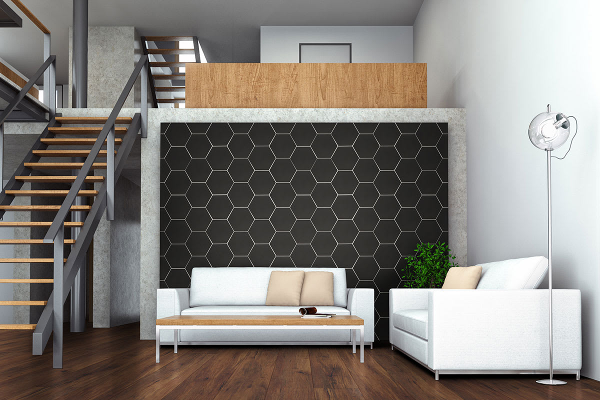 Hexley Graphite Hexagon Tile