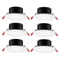 Box on Top Integrated LED 4 in Round  Canless Recessed Light for Kitchen Bathroom Livingroom, White Soft White 6-Pack