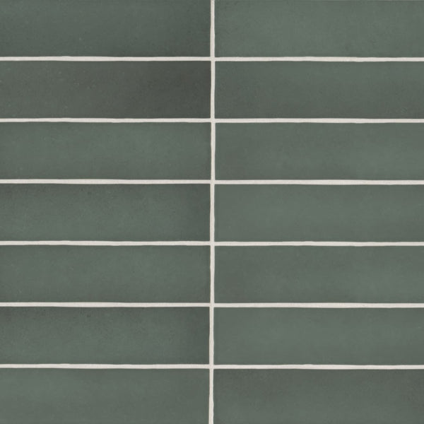 Makoto 2.5" x 10" Matte Ceramic Wall Tile in Midori Green