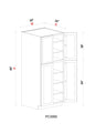 Pantry Cabinet - 30"W x 90"H x 24"D - - 4D
