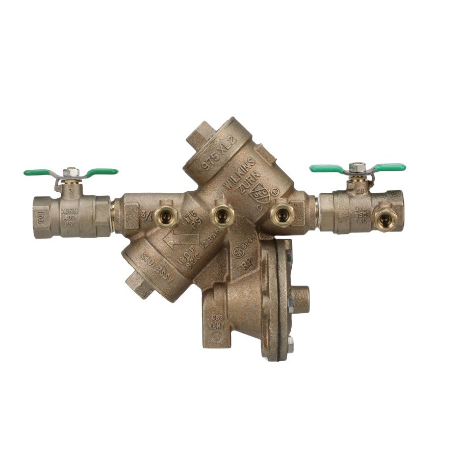 975XL2 Reduced Pressure Backflow Preventer, 3/4 in, FNPT, Bronze